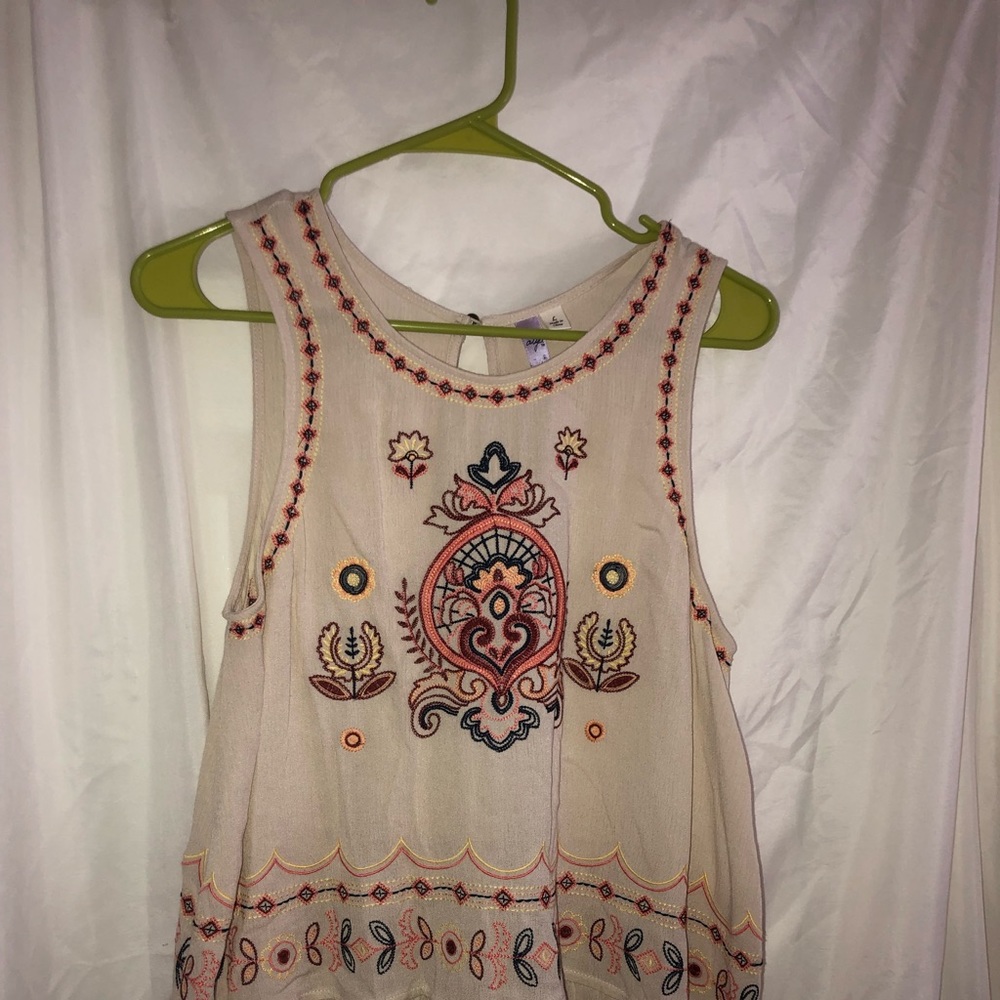 BEIGE STITCHED TANK